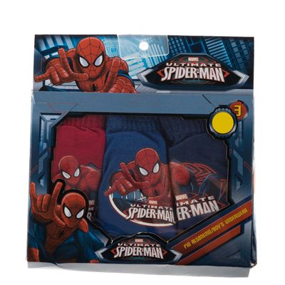 Set 3 perechi chiloti baieti Ultimate Spider-Man albastri, rosii si navy