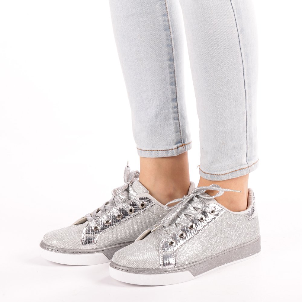 Pantofi sport dama Zandra argintii