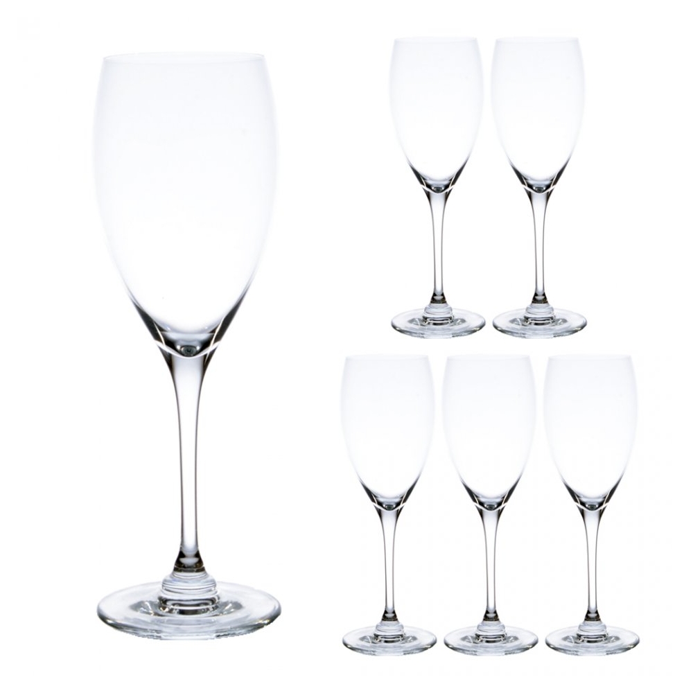 Set 6 pahare vin alb/rose/rosu, Quasar, 250 ml, cu picior, h 21 cm, transparent