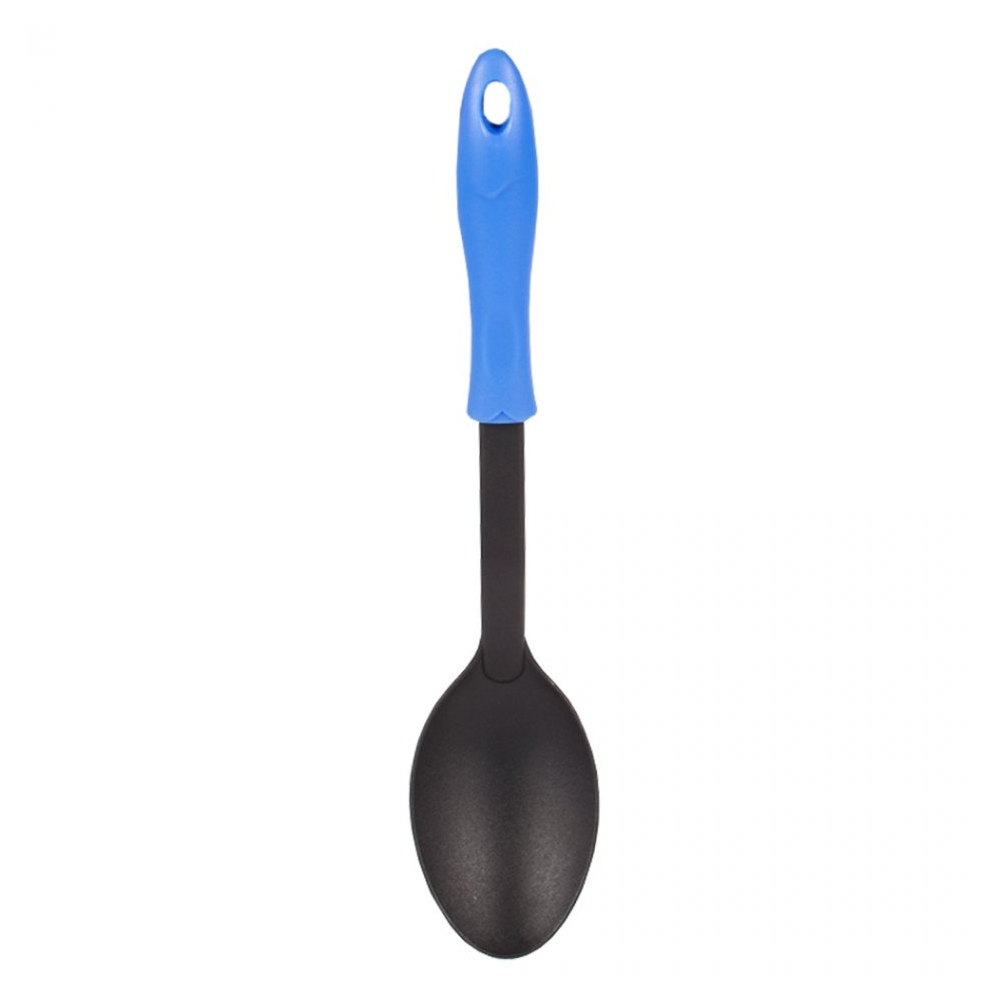 Lingura din plastic teflonat termorezistent, pentru servire, 31cm, lingura bucatarie, negru-albastru, Esmeyer