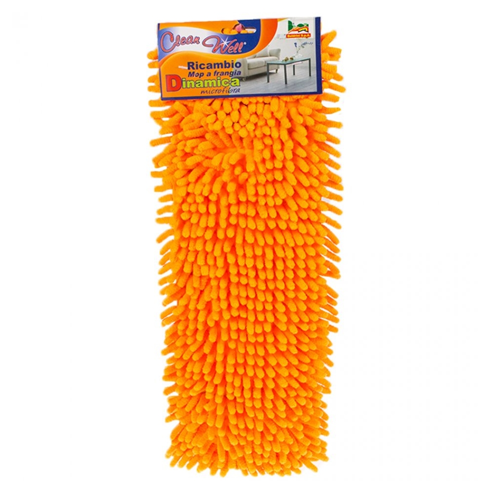 Rezerva mop plat din microfibra absorbanta, pentru pardoseli, portocaliu, 40 x 13 cm, Maxx