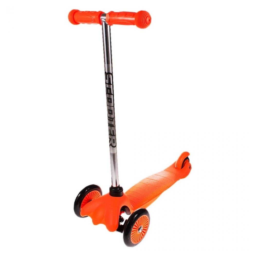 Trotineta cu 3 roti, scooter, rezistenta si stabila, frana roata spate+cheie inbus, h 120 cm, portocaliu, Toi-Toys