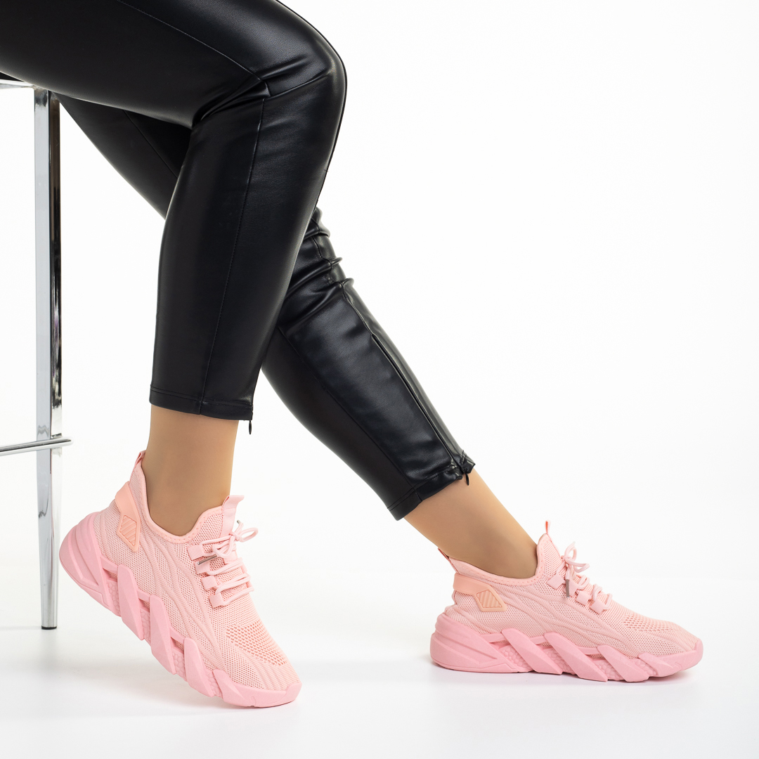 Pantofi sport dama roz din material textil Leanna