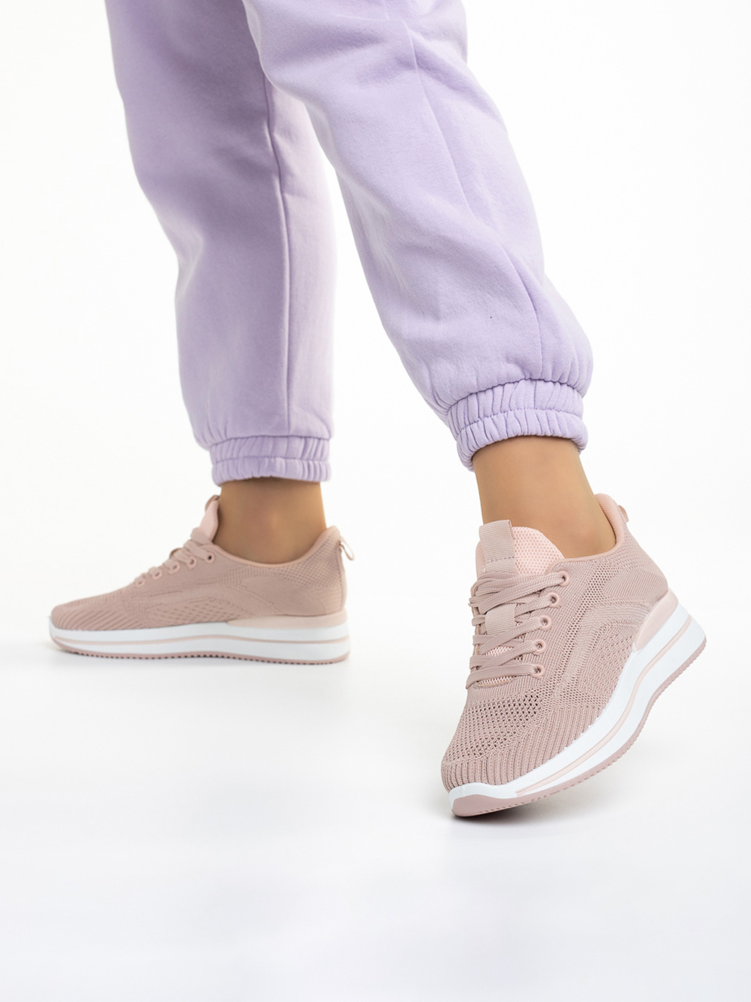 Pantofi sport dama roz  din material textil Jelena
