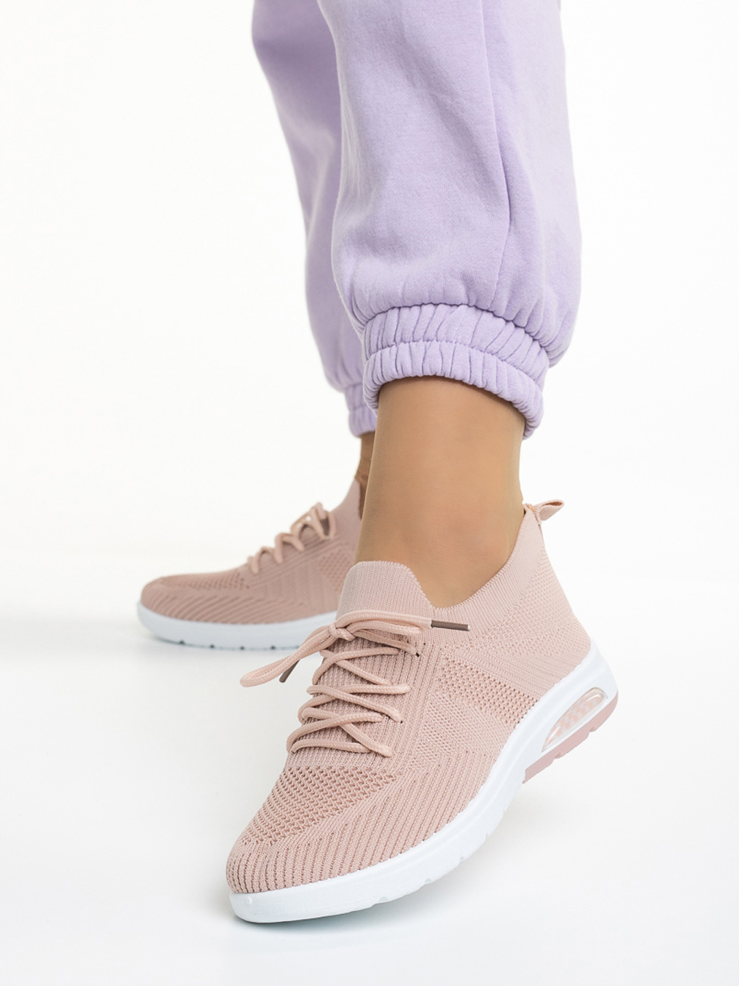 Pantofi sport dama roz din material textil Alena