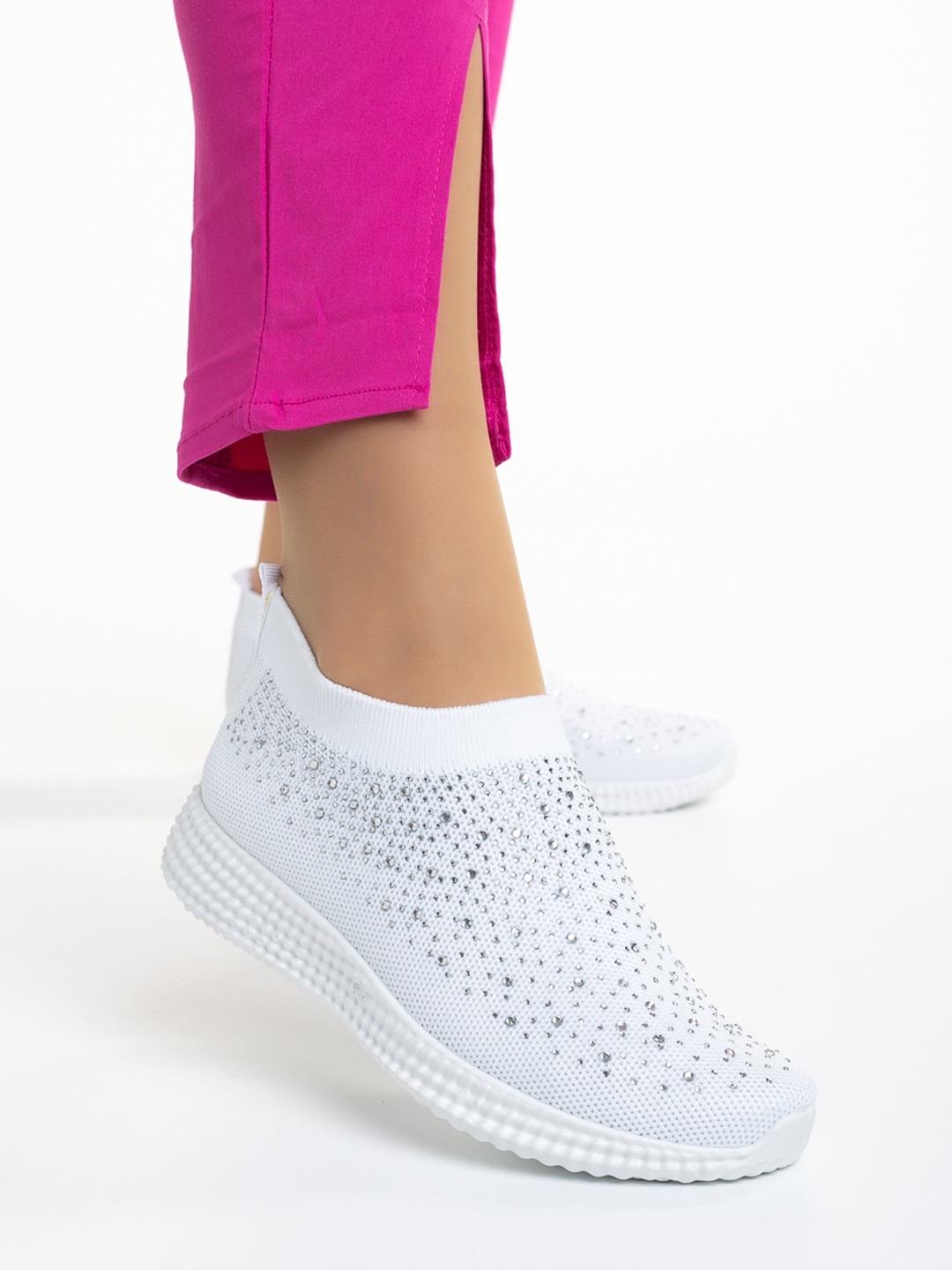 Pantofi sport dama albi din material textil Sorrel