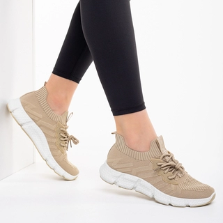 Black Friday - Reduceri Pantofi sport dama bej din material textil Daissy Promotie