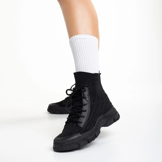 Black Friday - Reduceri Pantofi sport dama negri din material textil Yariana Promotie