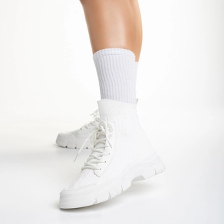 Avalansa reducerilor - Reduceri Pantofi sport dama albi din material textil Yariana Promotie