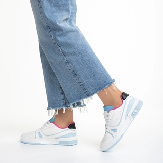 Love Sales - Reduceri Pantofi sport dama albastru din piele ecologica si material textil Raela Promotie