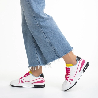 Avalansa reducerilor - Reduceri Pantofi sport dama roz din piele ecologica si material textil Raela Promotie