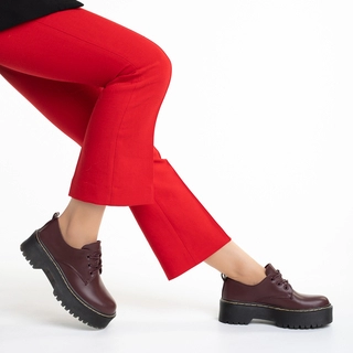 Black Friday - Reduceri Pantofi dama grena din piele ecologica Pamala Promotie