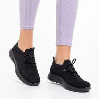Marea lichidare de iarna - Reduceri Pantofi sport dama negri din material textil Giavonna Promotie