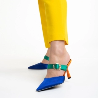 Easter Sale - Reduceri Sandale dama albastre din material textil Zorana Promotie