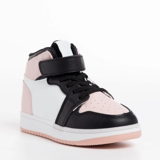Spring Sale - Reduceri Pantofi sport copii negri cu roz din piele ecologica Haddie Promotie