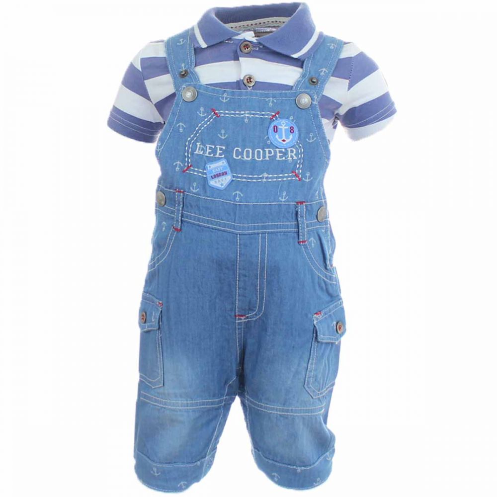 Lee Cooper ? Compleu bebe East London albastru cu dungi albe