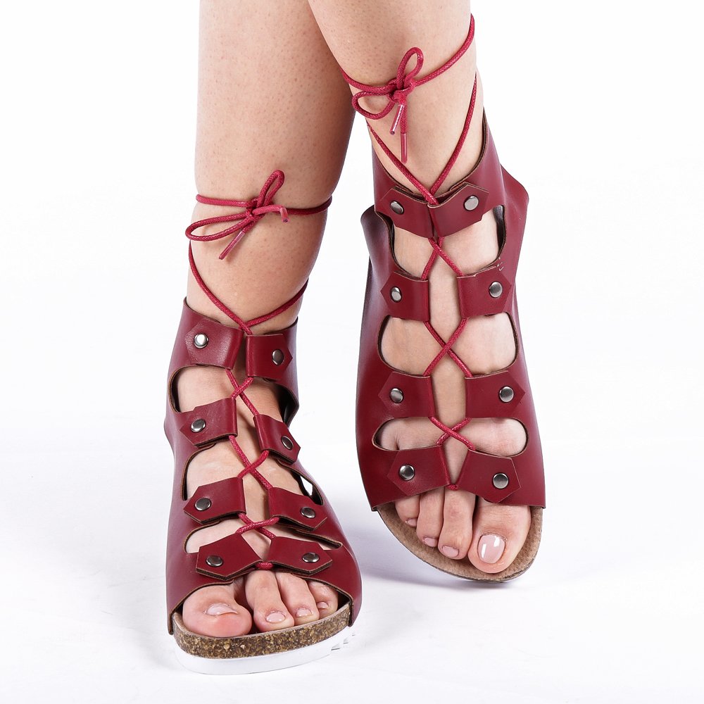 Sandale dama Makeena rosii kalapod.net imagine reduceri