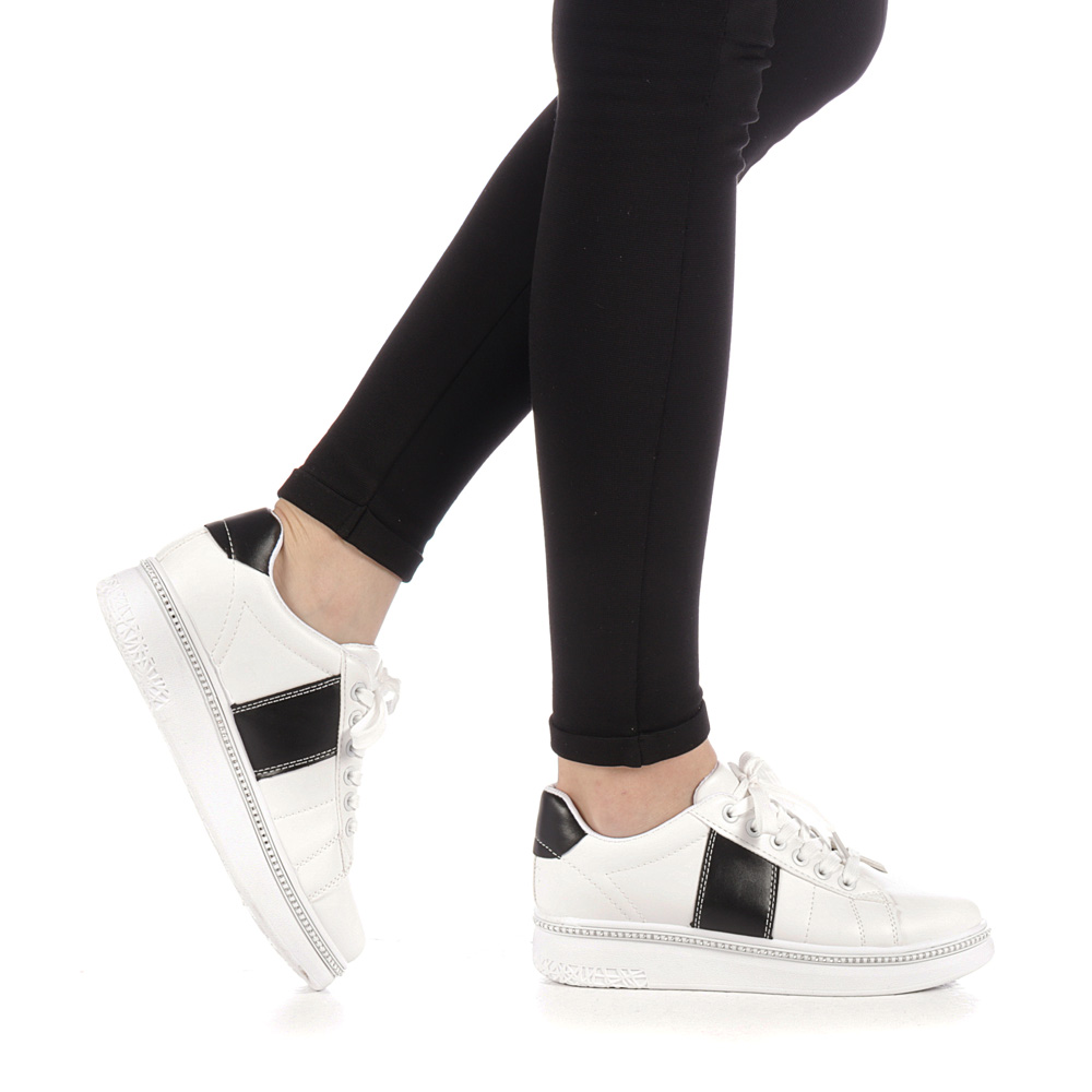 Pantofi sport dama Alliance albi cu negru