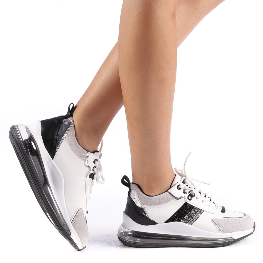 Pantofi sport dama Tamina alb cu negru kalapod.net imagine 2022 13clothing.ro