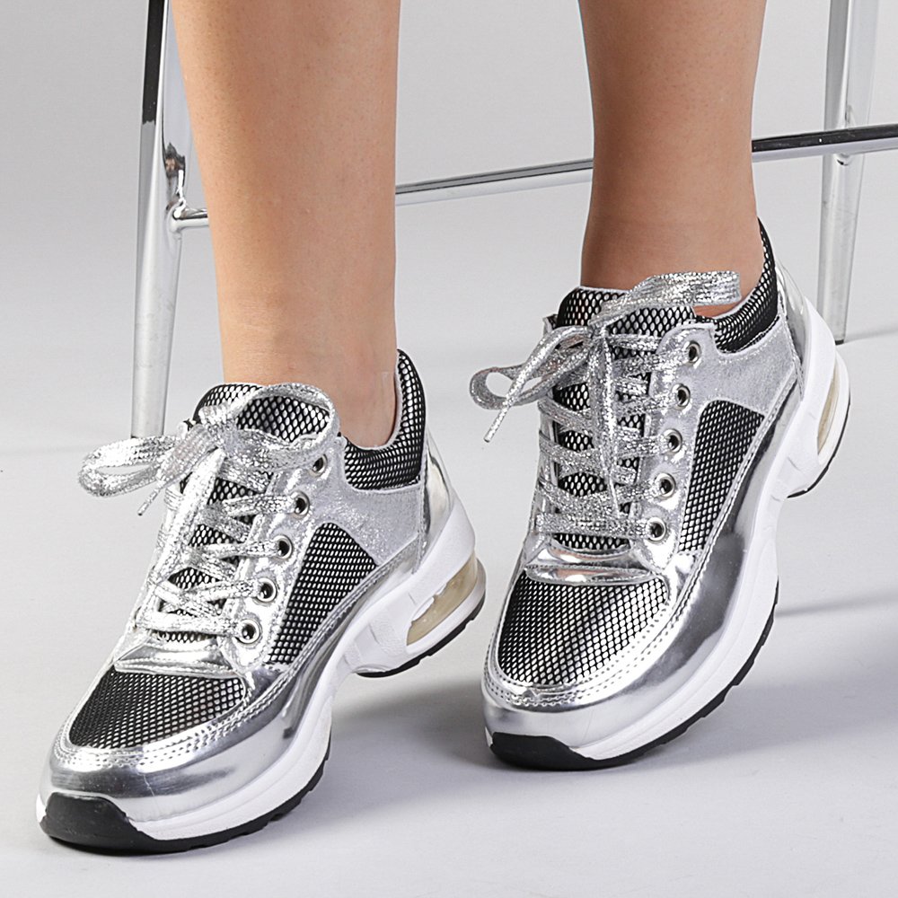 Pantofi sport dama Erica argintii