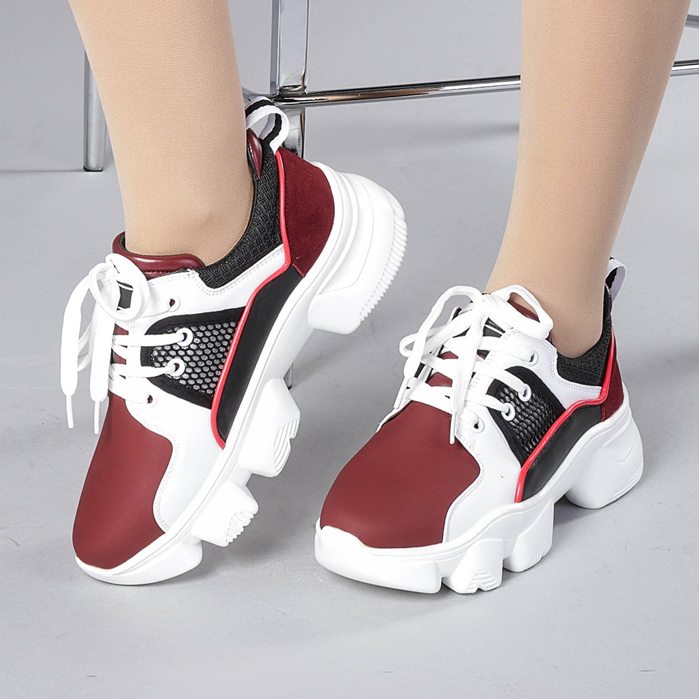 Pantofi sport dama Rane alb cu grena