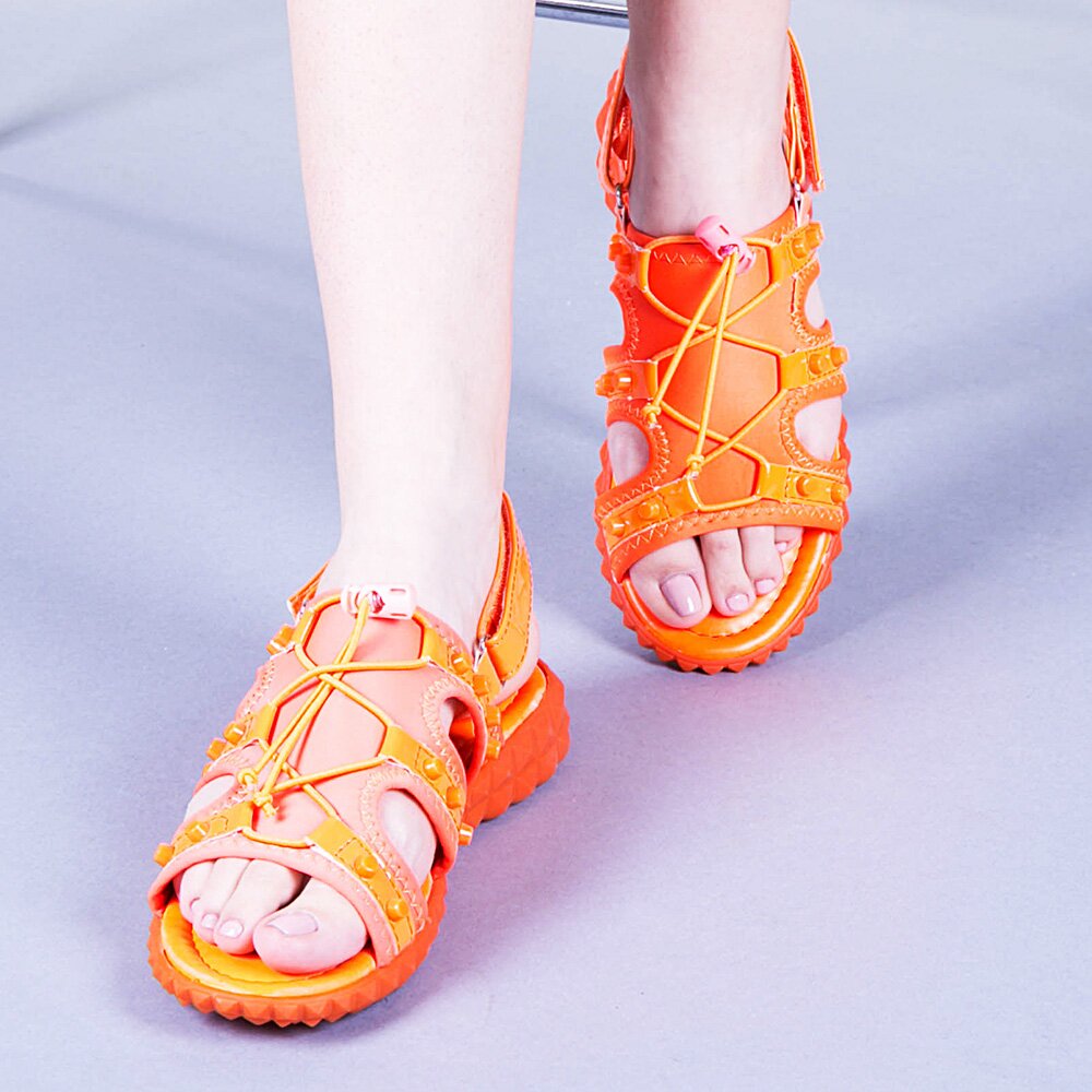Sandale dama Iuliana portocalii