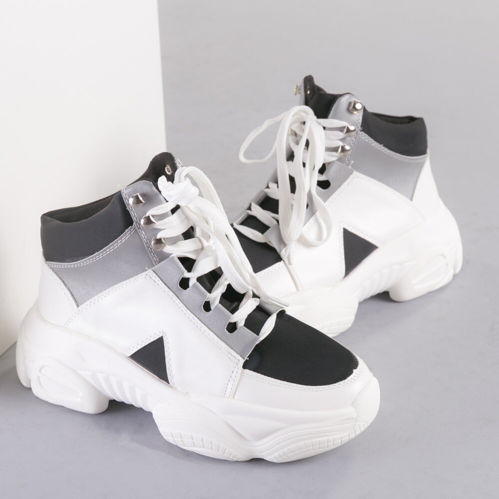Pantofi sport dama Hista alb cu negru
