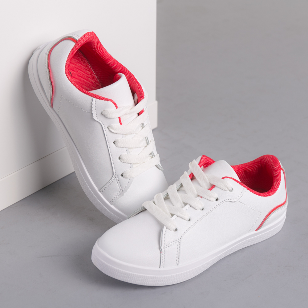 Pantofi sport copii Show alb cu rosu