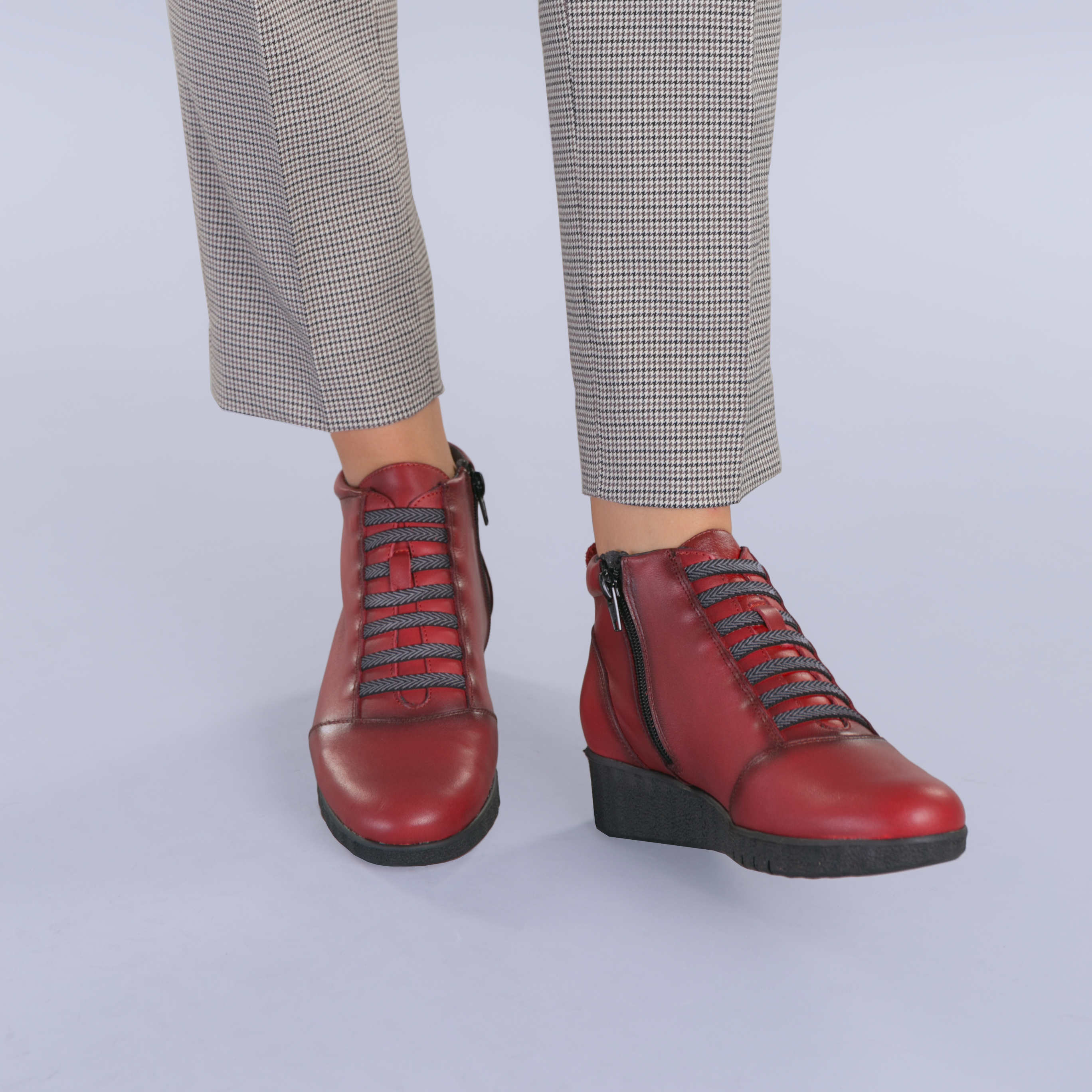 Pantofi casual dama piele Lova rosii