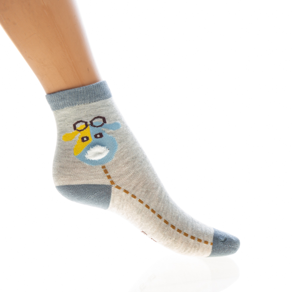 Σετ 2 τεμ Παιδικές κάλτσες με Χαρακτήρες μπεζ και γκρί Μεγ 6-12