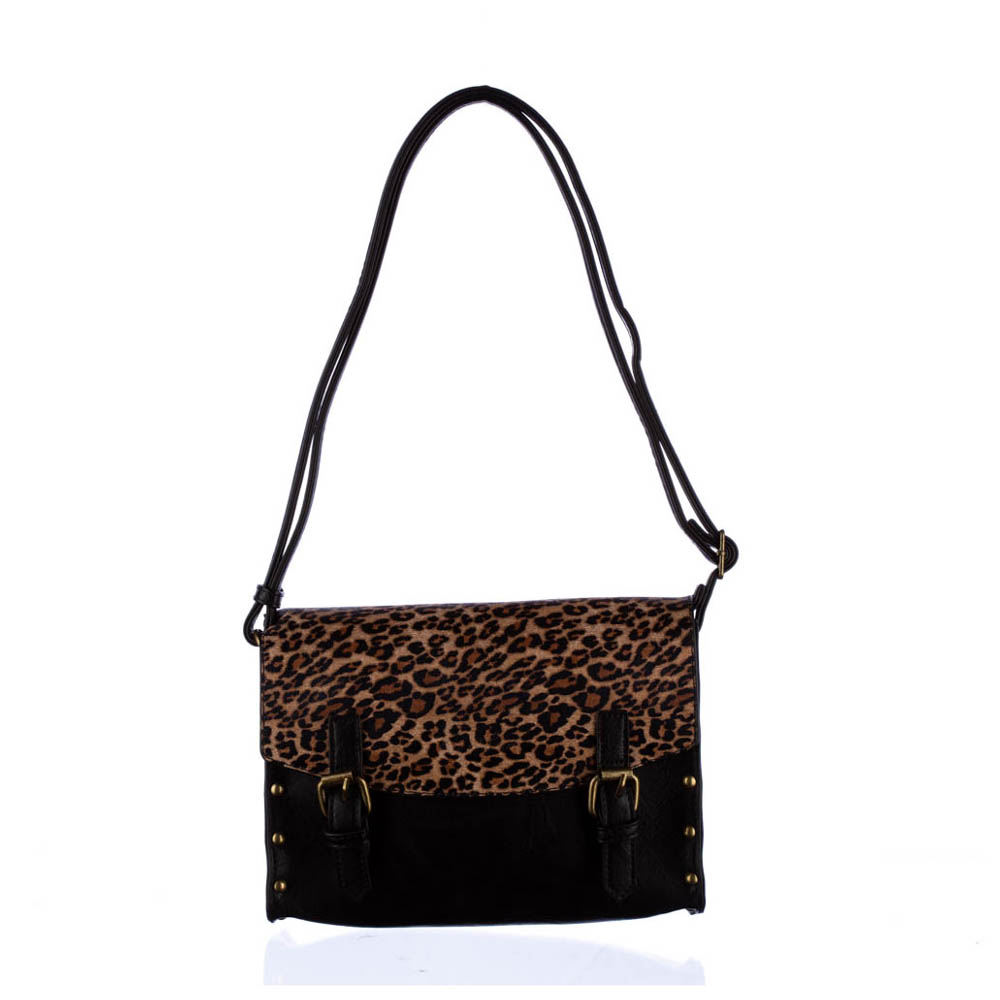 Geanta dama Ines Delaure Leopard piele ecologica