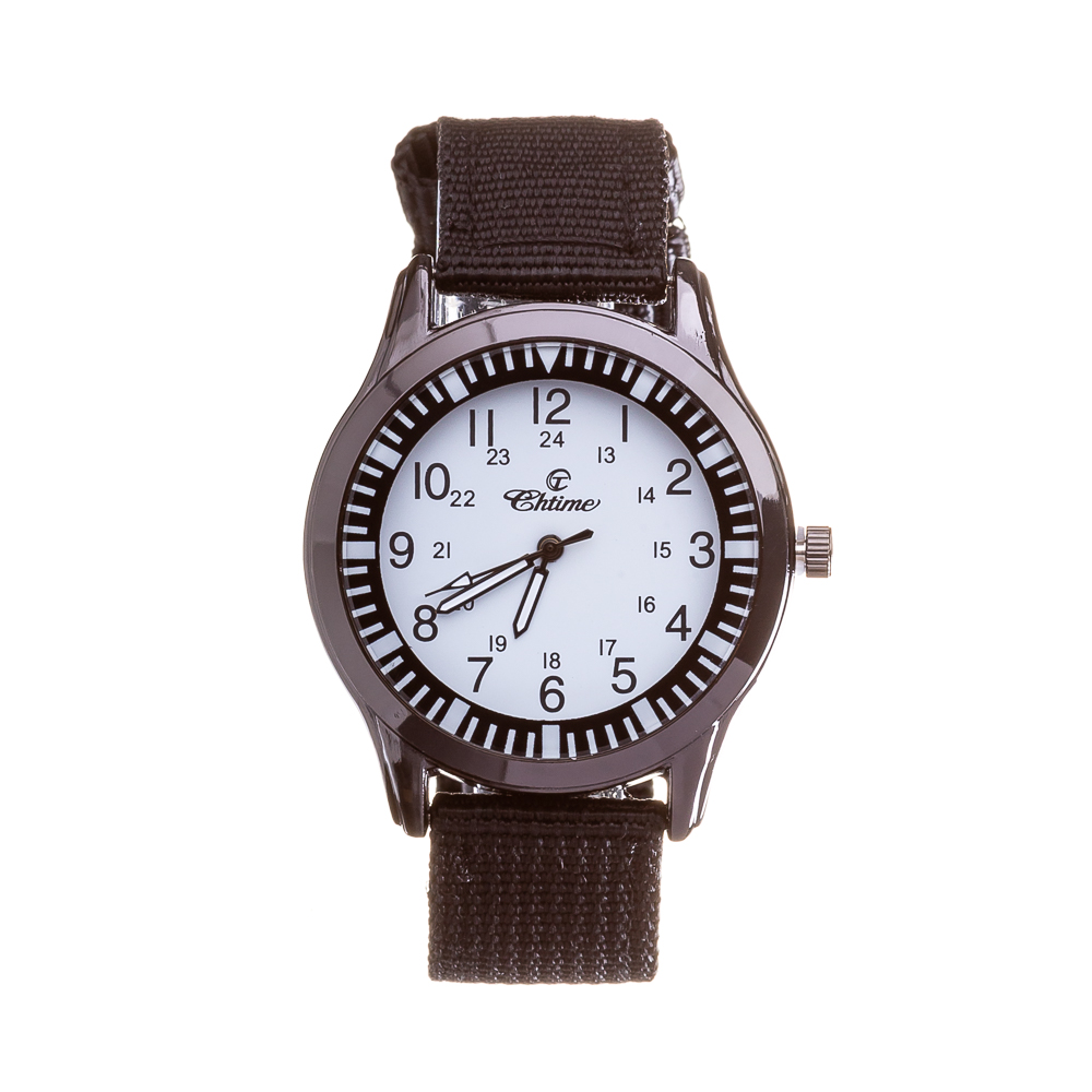 Ανδρικό ρολόι Chtime Μαύρο με λευκό υφασμάτινη ζώνη