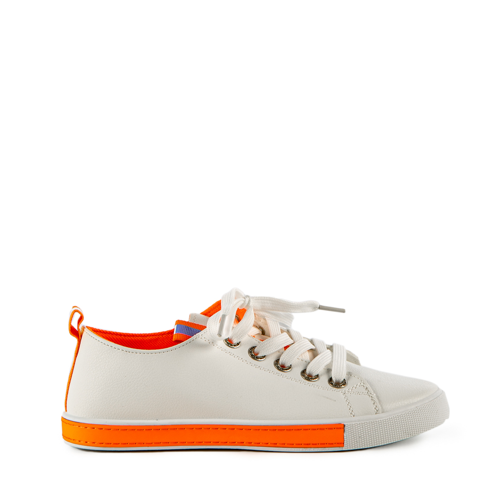 Pantofi sport dama Griss albi cu portocaliu kalapod.net imagine 2022 13clothing.ro
