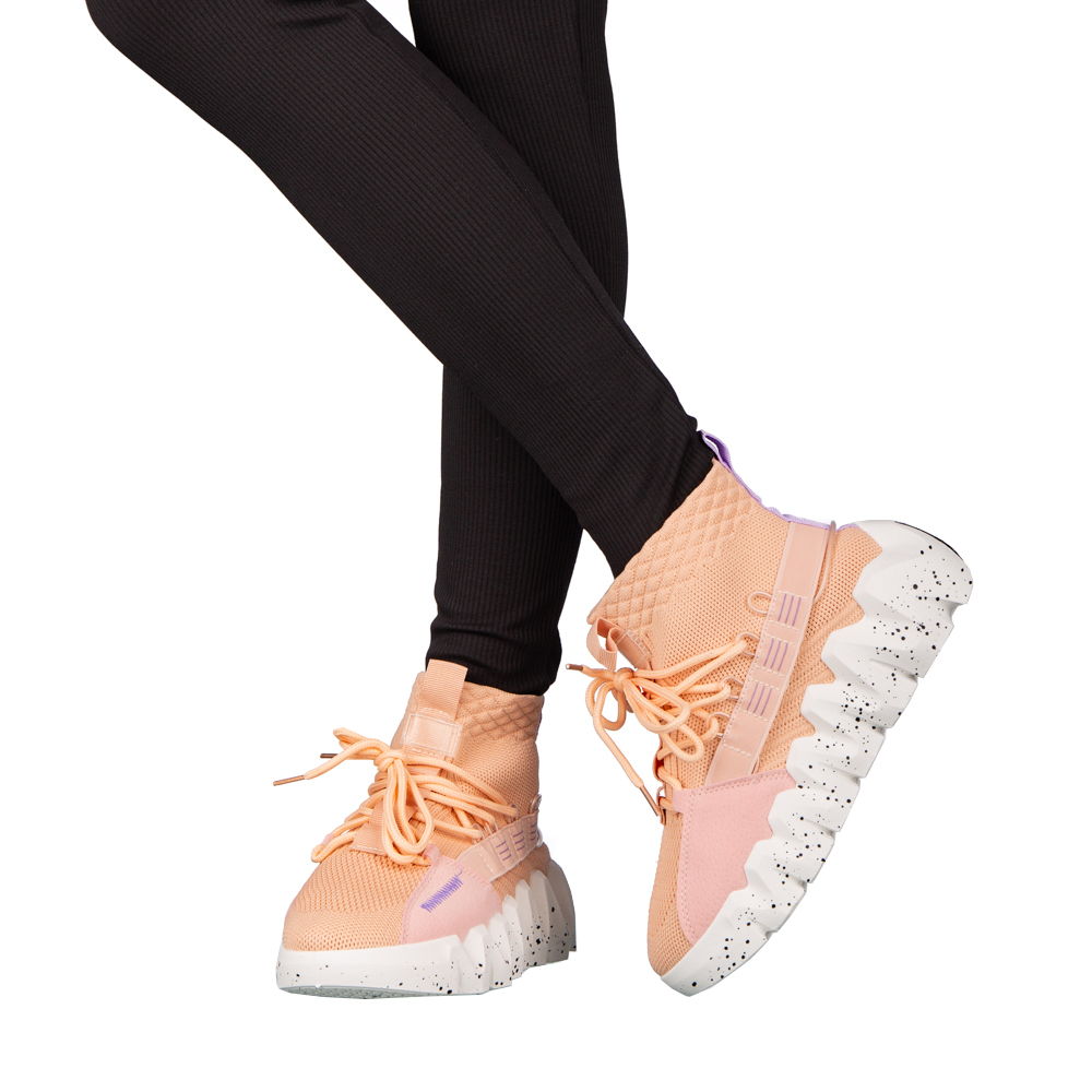 Pantofi sport dama roz din material textil Meil