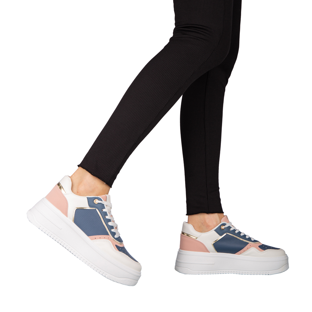 Pantofi sport dama albastri din piele ecologica Medar Incaltaminte Dama 2023-03-24