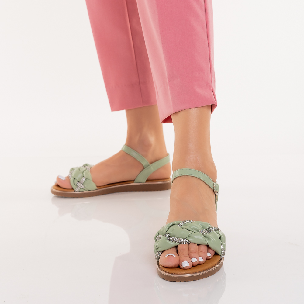 Sandale dama verzi din piele ecologica Layla kalapod.net imagine reduceri