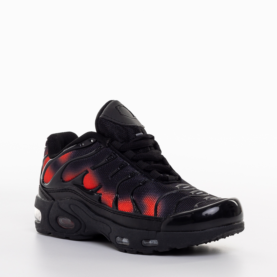 Pantofi sport copii negru cu rosu din material textil Eliva Incaltaminte Copii 2023-03-21