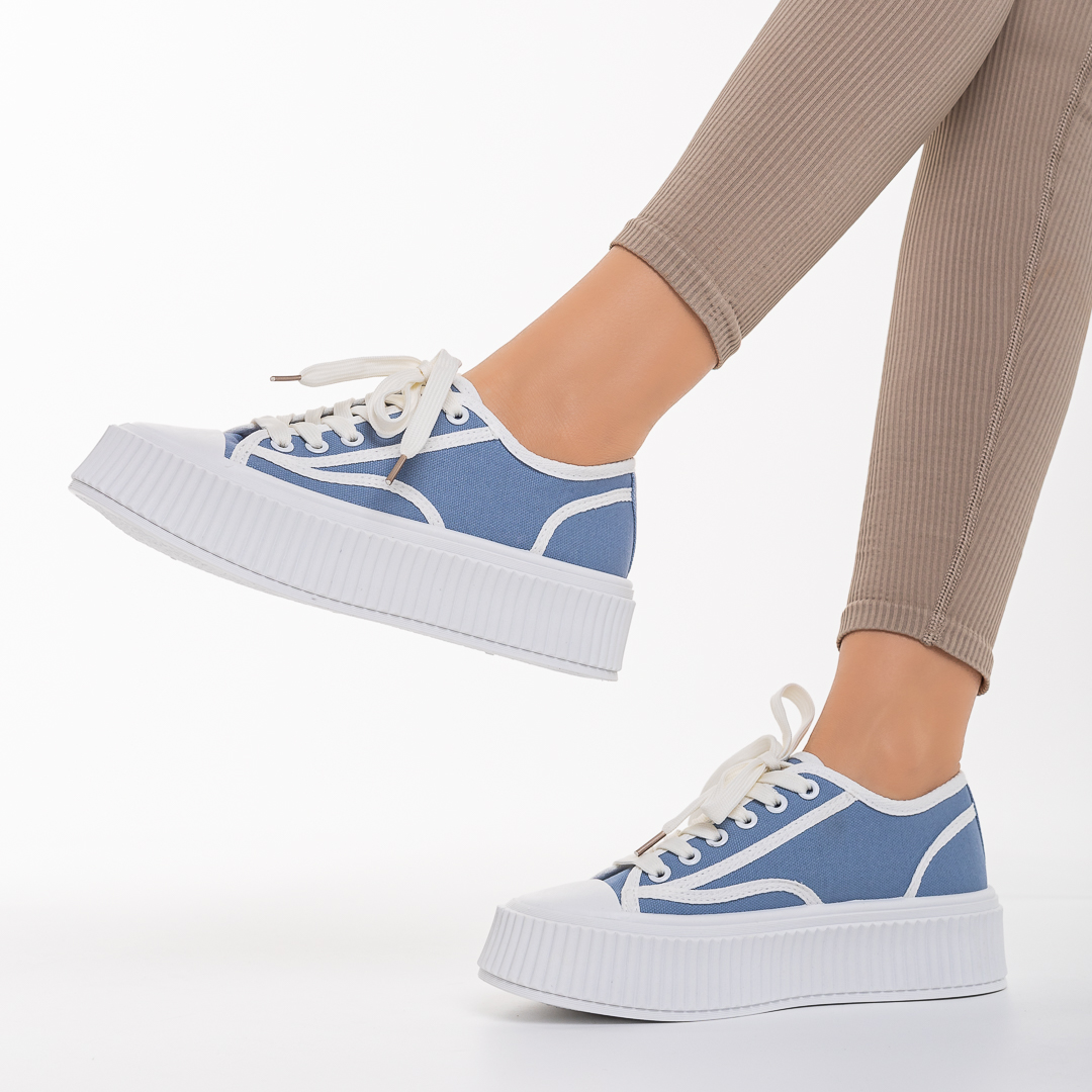 Pantofi sport dama albastri din material textil Ariza Incaltaminte Dama 2023-03-24