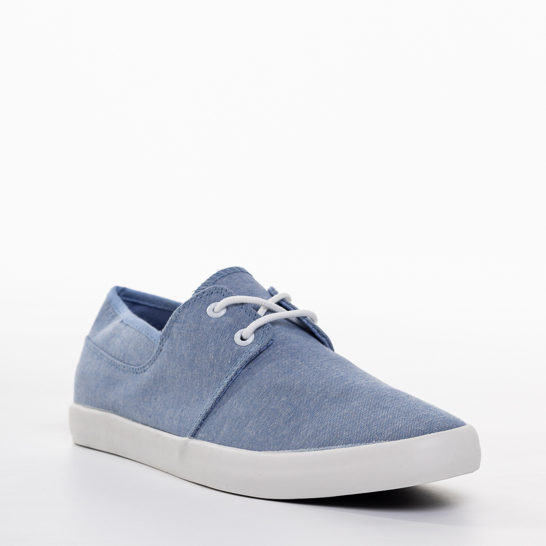 Tenisi barbati albastri deschis din material textil Derek