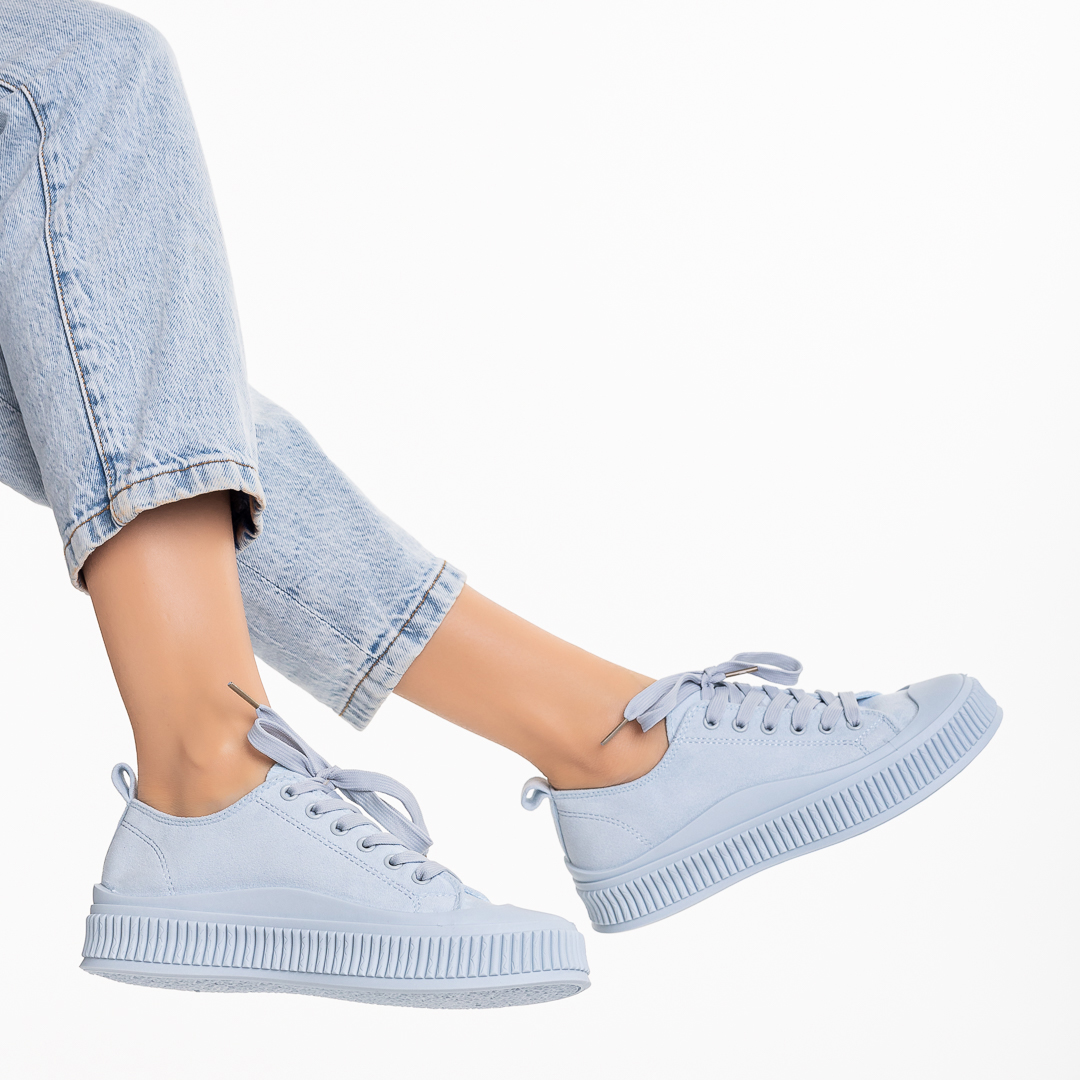 Tenisi dama albastri din material textil Hunter