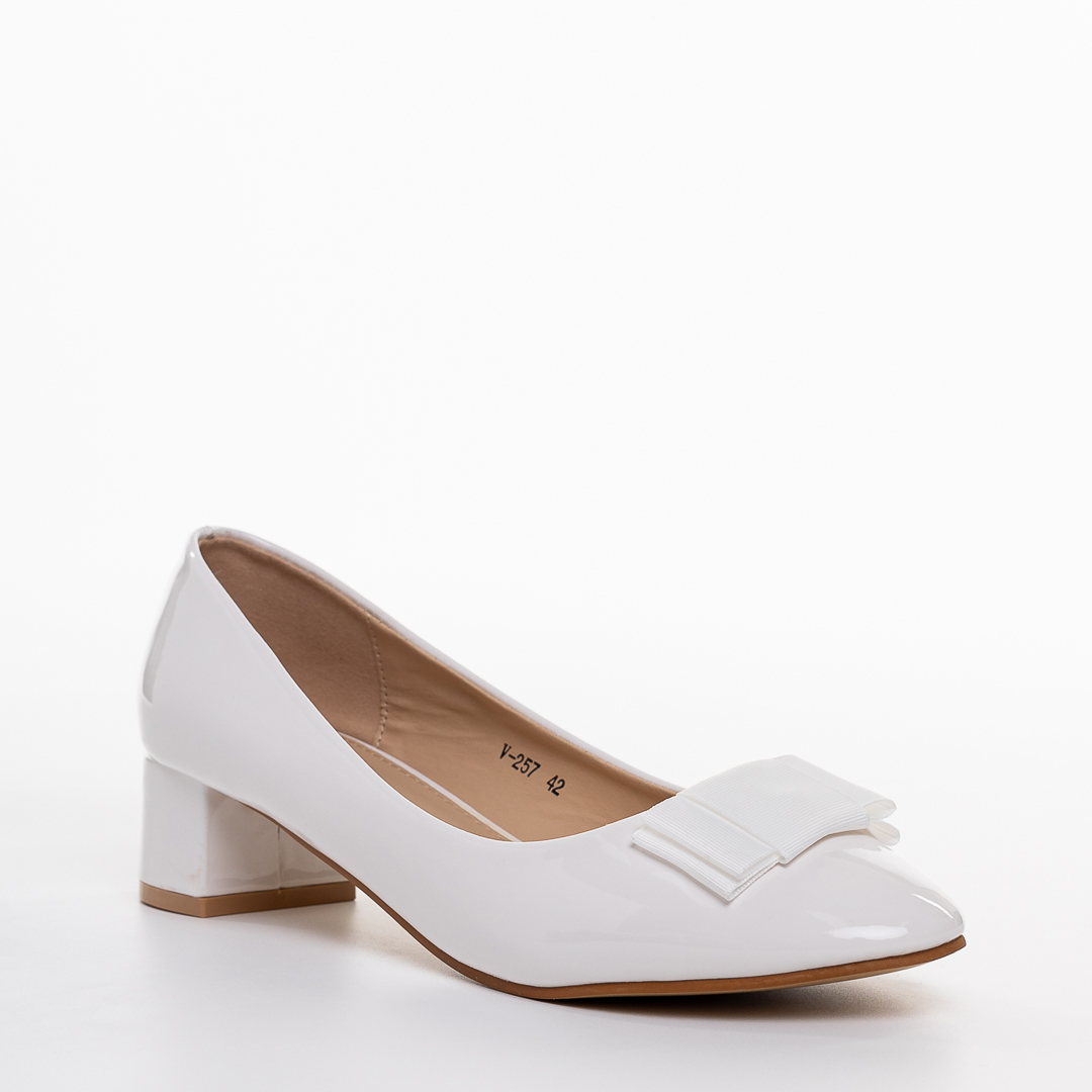 Pantofi dama cu toc albi din piele ecologica Grayson BIG SIZE 2023-03-20