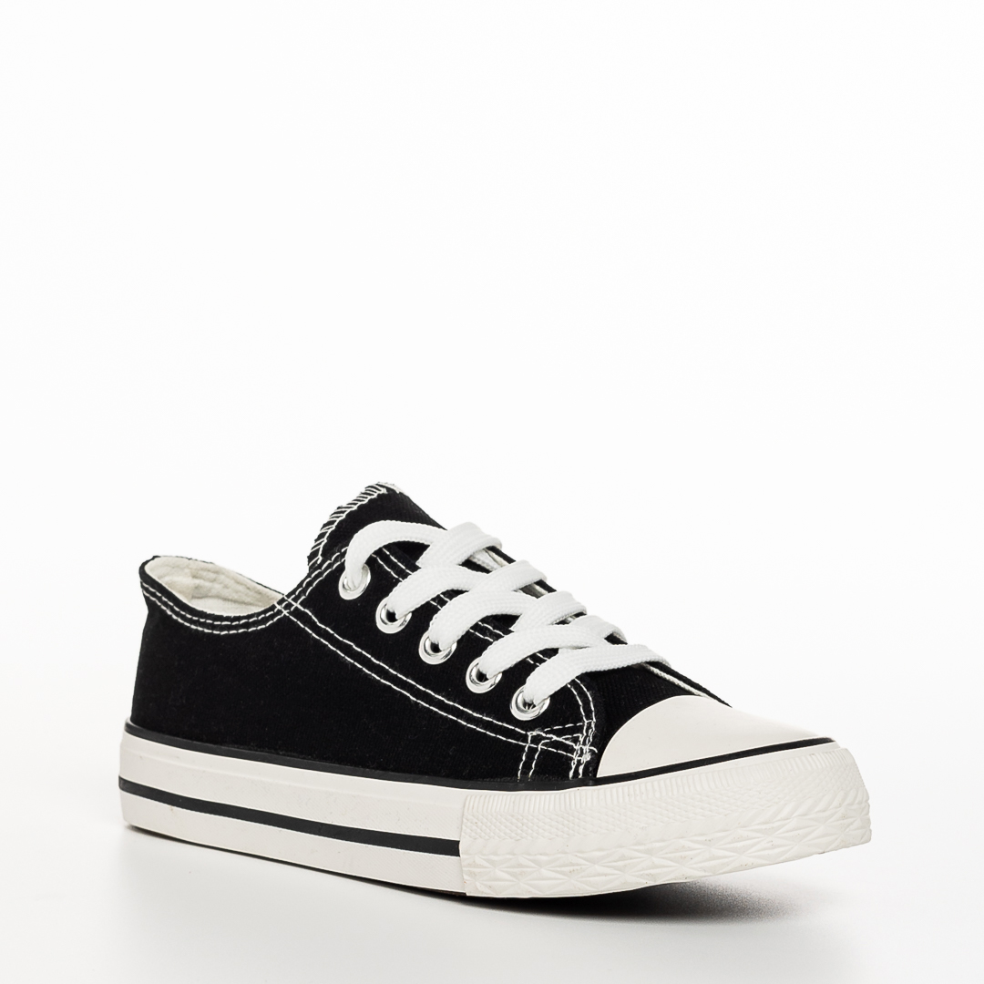 Tenisi copii negri din material textil Eris