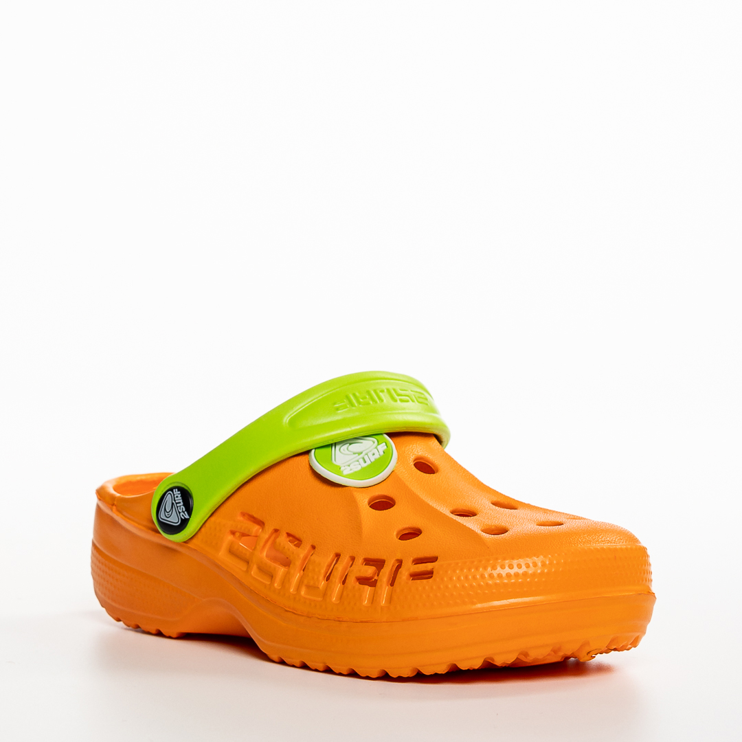 Papucii copii portocalii din material sintetic Harvey kalapod.net imagine reduceri