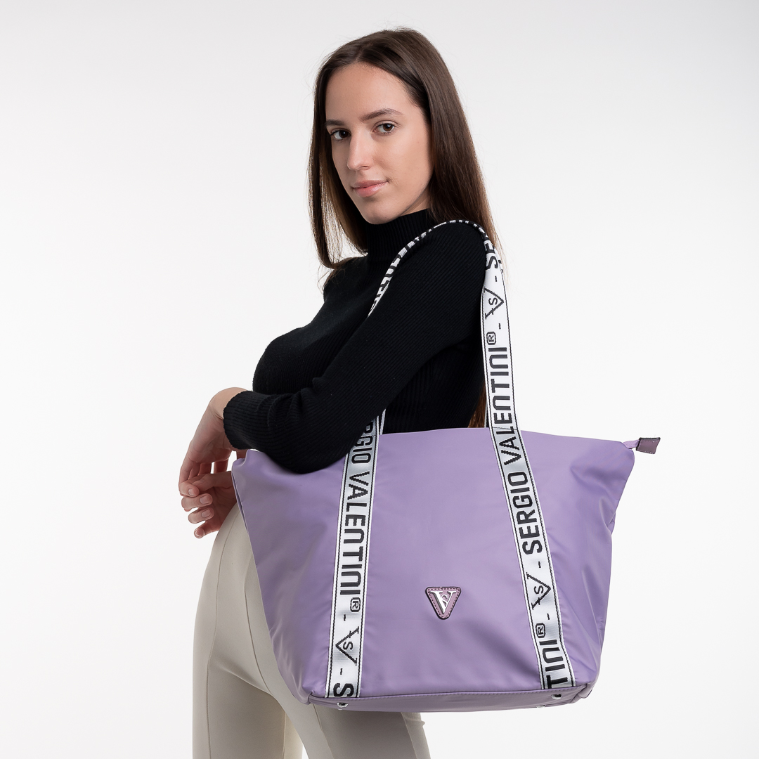 Geanta dama mov din material textil Anelise