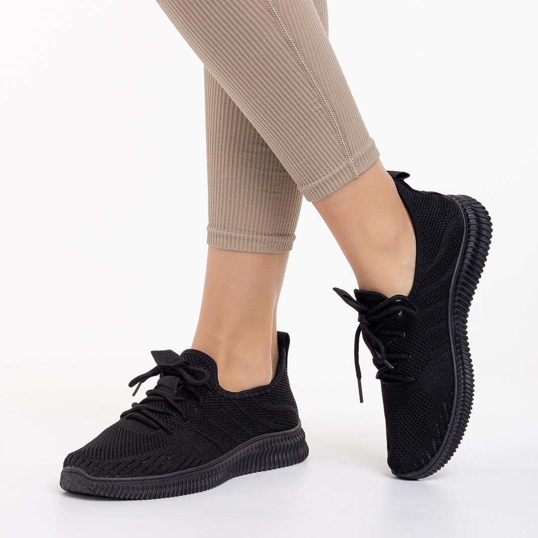 Pantofi sport dama negre din material textil Frieda