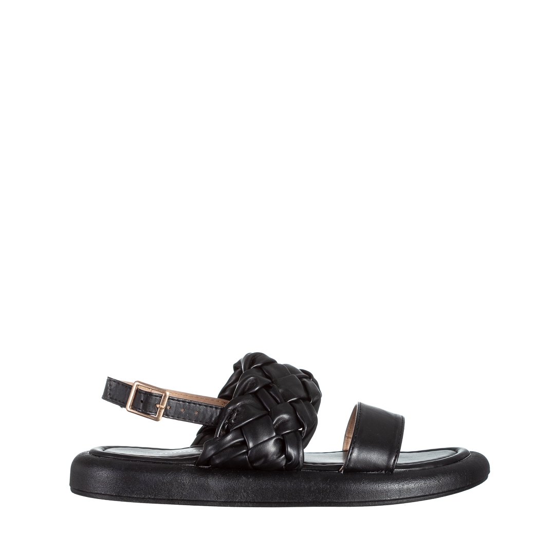 Sandale dama negre din piele ecologica Mariam kalapod.net imagine reduceri