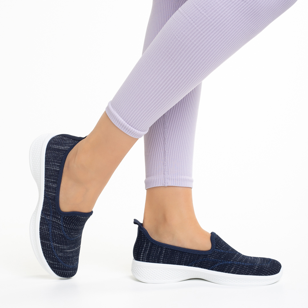 Pantofi sport dama albastru din material textil Laneta Incaltaminte Dama 2023-03-24