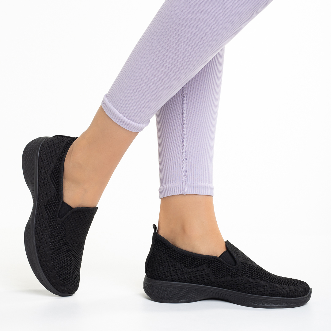 Pantofi sport dama negri din material textil Leanne