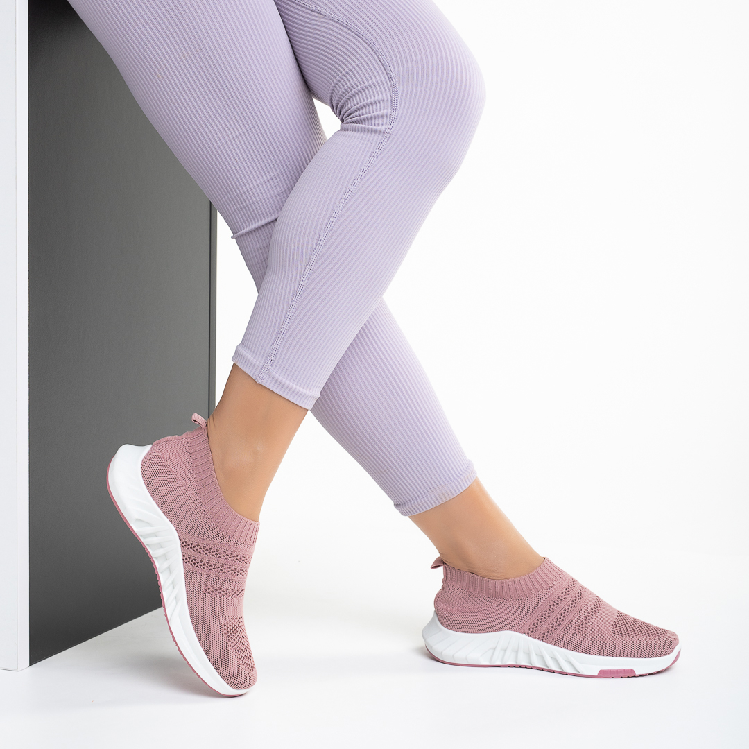 Pantofi sport dama roz din material textil Raianna