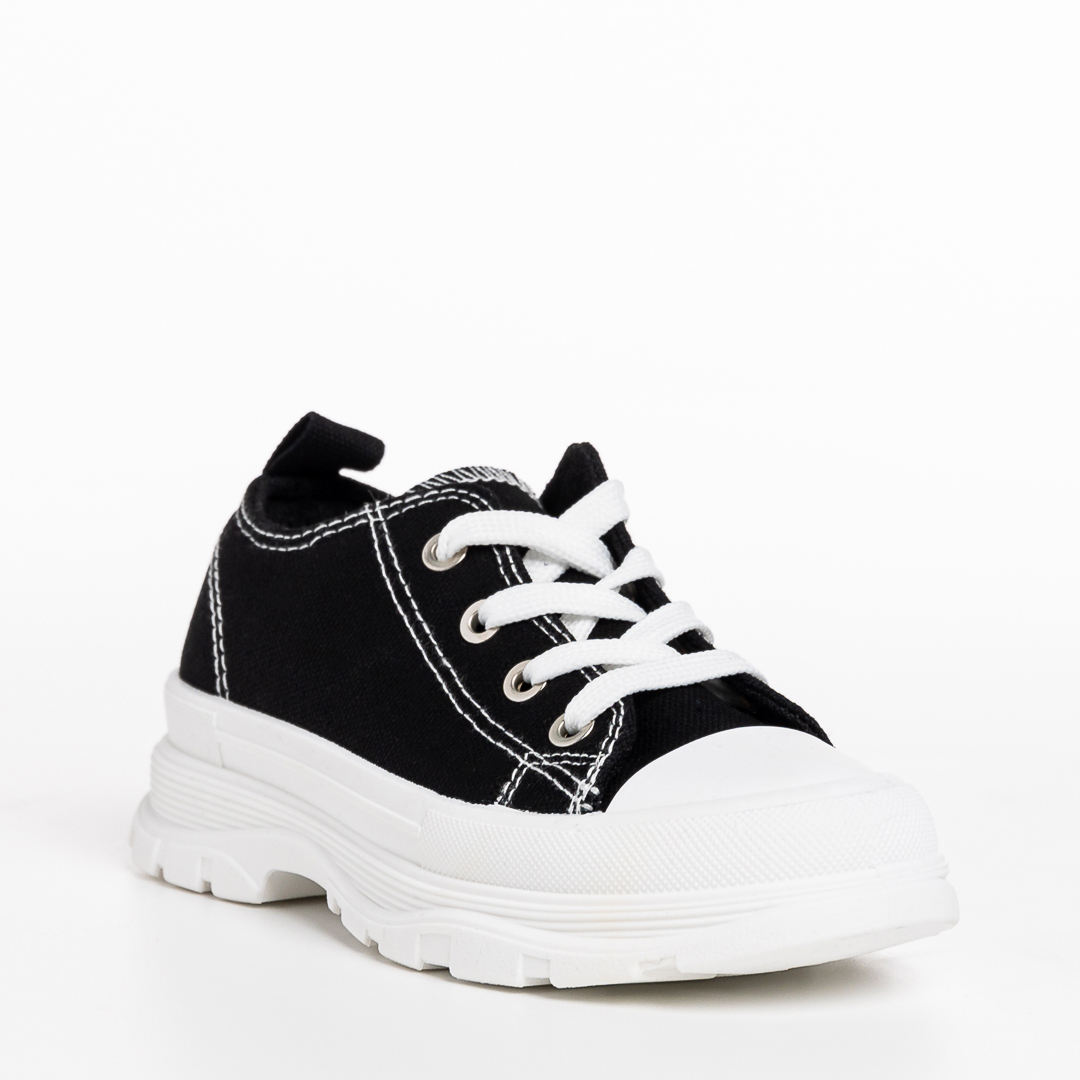 Tenisi copii Parila negri cu alb